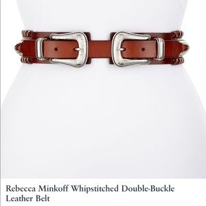 Rebecca Minkoff whipstitched double buckle leather